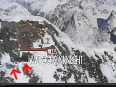 Two shadows, one helicopter.