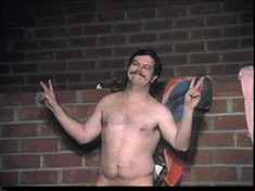 Despite his incredibly fat and flabby bod, Wilson overcomes his phobia about public nudity. Wow. What a triumph.