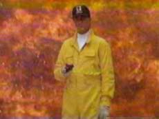 Our hero Seagal framed by, like, cool flames and stuff. Dude!