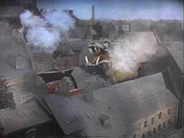 Cutting edge special effects at their finest.  Take that, Jurassic Park!