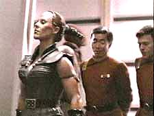 Sulu and Chekhov check out a Klingon’s ass. Comedy!